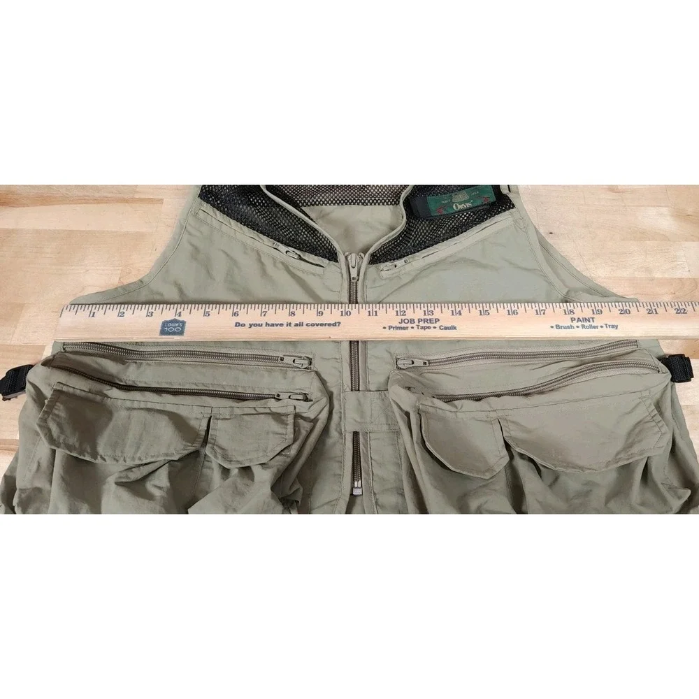 Orvis Mens Small Fly Fishing Utility Vest Khaki Zip - Picture 8 of 9